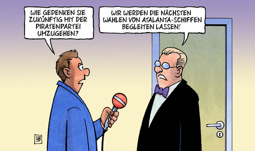 Cartoon: Piratenpartei (medium) by Harm Bengen tagged piratenpartei,piraten,partei,wahl,wahlen,atalanta,interview,piratenpartei,piraten,partei,wahl,wahlen,atalanta,interview