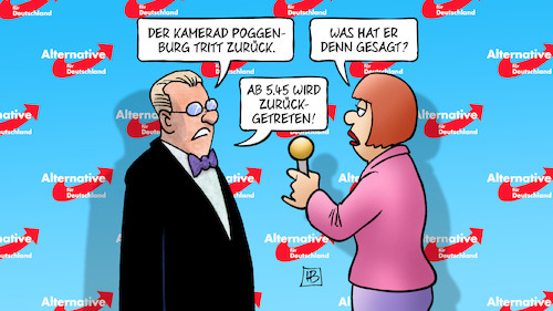 Cartoon: Poggenburg-Rücktritt (medium) by Harm Bengen tagged kamerad,poggenburg,rücktritt,interview,afd,rechtsextrem,harm,bengen,cartoon,karikatur,kamerad,poggenburg,rücktritt,interview,afd,rechtsextrem,harm,bengen,cartoon,karikatur