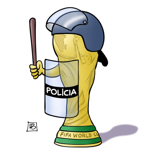 Cartoon: Polizei-Pokal (medium) by Harm Bengen tagged polizei,pokal,demonstrationen,proteste,fifa,blatter,kritiker,fussball,wm,weltmeisterschaft,brasilien,harm,bengen,cartoon,karikatur,polizei,pokal,demonstrationen,proteste,fifa,blatter,kritiker,fussball,wm,weltmeisterschaft,brasilien,harm,bengen,cartoon,karikatur