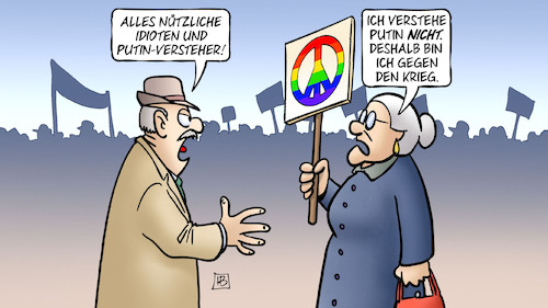 Cartoon: Putin-Nichtversteher (medium) by Harm Bengen tagged nützliche,idioten,putin,versteher,demonstration,frieden,peace,susemil,krieg,ukraine,russland,harm,bengen,cartoon,karikatur,nützliche,idioten,putin,versteher,demonstration,frieden,peace,susemil,krieg,ukraine,russland,harm,bengen,cartoon,karikatur