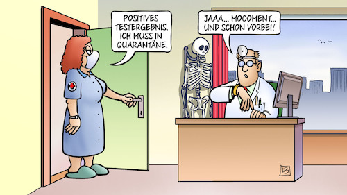 Cartoon: Quarantäne vorbei (medium) by Harm Bengen tagged positives,testergebnis,quarantäne,dauer,isolation,corona,krankenschwester,arzthelferin,arzt,doktor,harm,bengen,cartoon,karikatur,positives,testergebnis,quarantäne,dauer,isolation,corona,krankenschwester,arzthelferin,arzt,doktor,harm,bengen,cartoon,karikatur