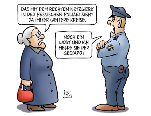 Cartoon: Rechtes Netzwerk (medium) by Harm Bengen tagged rechtes,netzwerk,rechtsectremismus,hessische,polizei,nsu,terror,gestapo,polizist,susemil,harm,bengen,cartoon,karikatur,rechtes,netzwerk,rechtsectremismus,hessische,polizei,nsu,terror,gestapo,polizist,susemil,harm,bengen,cartoon,karikatur