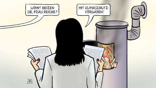 Cartoon: Reiche heizt (medium) by Harm Bengen tagged heizen,heizungsgesetz,wirtschaftsministerin,reiche,ofen,klimaschutzvorgaben,klimaziele,harm,bengen,cartoon,karikatur,heizen,heizungsgesetz,wirtschaftsministerin,reiche,ofen,klimaschutzvorgaben,klimaziele,harm,bengen,cartoon,karikatur
