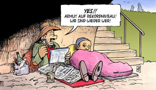 Cartoon: Rekordarmut (medium) by Harm Bengen tagged armut,rekordniveau,bettler,bruecke,armutsbericht,wohlfahrtsverbaende,harm,bengen,cartoon,karikatur,armut,rekordniveau,bettler,bruecke,armutsbericht,wohlfahrtsverbaende,harm,bengen,cartoon,karikatur