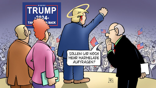 Cartoon: Republikaner-PT (medium) by Harm Bengen tagged marmelade,blut,ohr,faust,heiligenschein,parteitag,republikaner,attentat,mordversuch,trump,usa,waffenrecht,gesundheit,wahlkampf,präsidentschaftswahl,harm,bengen,cartoon,karikatur,marmelade,blut,ohr,faust,heiligenschein,parteitag,republikaner,attentat,mordversuch,trump,usa,waffenrecht,gesundheit,wahlkampf,präsidentschaftswahl,harm,bengen,cartoon,karikatur