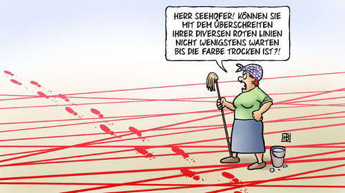 Cartoon: Rote Linien (medium) by Harm Bengen tagged rote,linien,seehofer,politik,merkel,rettungsschirme,efsf,esm,geld,haftung,rote linien,seehofer,merkel,rettungsschirme,efsf,esm,geld,haftung,rote,linien