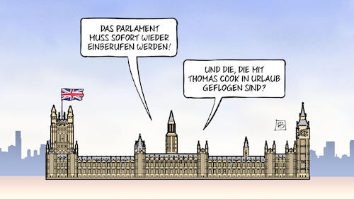 Cartoon: Rückruf Unterhaus (medium) by Harm Bengen tagged parlament,westminster,unterhaus,supreme,court,urteil,brexit,einberufen,thomas,cook,urlaub,pleite,insolvenz,harm,bengen,cartoon,karikatur,parlament,westminster,unterhaus,supreme,court,urteil,brexit,einberufen,thomas,cook,urlaub,pleite,insolvenz,harm,bengen,cartoon,karikatur