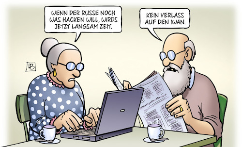 Cartoon: Russen-Wahl-Hack (medium) by Harm Bengen tagged russen,bundestagswahl,hacken,manipulieren,iwan,internet,laptop,computer,susemil,harm,bengen,cartoon,karikatur,russen,bundestagswahl,hacken,manipulieren,iwan,internet,laptop,computer,susemil,harm,bengen,cartoon,karikatur