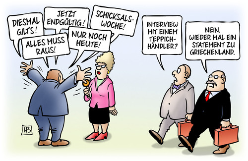 Cartoon: Schicksalswoche (medium) by Harm Bengen tagged schicksalswoche,interview,teppichhändler,statement,troika,iwf,eu,ezb,griechenland,schulden,pleite,erpressung,harm,bengen,cartoon,karikatur,schicksalswoche,interview,teppichhändler,statement,troika,iwf,eu,ezb,griechenland,schulden,pleite,erpressung,harm,bengen,cartoon,karikatur