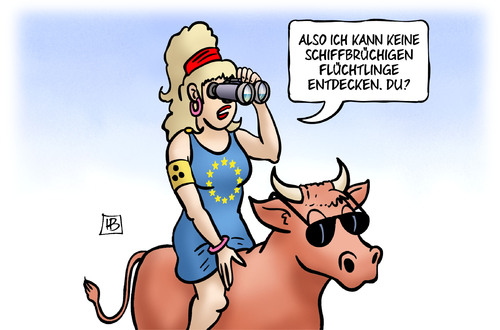 Cartoon: Schiffbrüchige (medium) by Harm Bengen tagged schiffbrüchige,fernglas,europa,eu,stier,blind,flüchtlingskatastrophe,flüchtlinge,ertrinken,tod,mittelmeer,triton,harm,bengen,cartoon,karikatur,schiffbrüchige,fernglas,europa,eu,stier,blind,flüchtlingskatastrophe,flüchtlinge,ertrinken,tod,mittelmeer,triton,harm,bengen,cartoon,karikatur