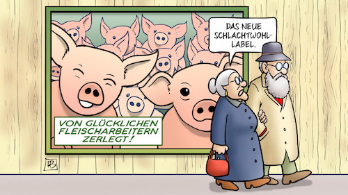 Cartoon: Schlachtwohl (medium) by Harm Bengen tagged schlachtwohllabel,fleischindustrie,schlachtbetriebe,werkverträge,leiharbeiter,glückliche,fleischarbeiter,werbung,zaun,susemil,corona,coronavirus,ansteckung,pandemie,epidemie,krankheit,schaden,harm,bengen,cartoon,karikatur,schlachtwohllabel,fleischindustrie,schlachtbetriebe,werkverträge,leiharbeiter,glückliche,fleischarbeiter,werbung,zaun,susemil,corona,coronavirus,ansteckung,pandemie,epidemie,krankheit,schaden,harm,bengen,cartoon,karikatur