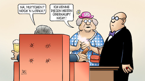 Cartoon: Schröder und SPD (medium) by Harm Bengen tagged schröder,wodka,spd,alte,tante,gazprom,ausschlussverfahren,rausschmiss,krieg,ukraine,russland,harm,bengen,cartoon,karikatur,schröder,wodka,spd,alte,tante,gazprom,ausschlussverfahren,rausschmiss,krieg,ukraine,russland,harm,bengen,cartoon,karikatur