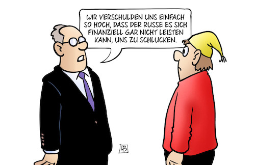 Cartoon: Schulden gegen Russland (medium) by Harm Bengen tagged michel,russe,finanziell,russland,paket,schuldenpaket,cdu,csu,spd,bundestag,schuldenbremse,harm,bengen,cartoon,karikatur,michel,russe,finanziell,russland,paket,schuldenpaket,cdu,csu,spd,bundestag,schuldenbremse,harm,bengen,cartoon,karikatur