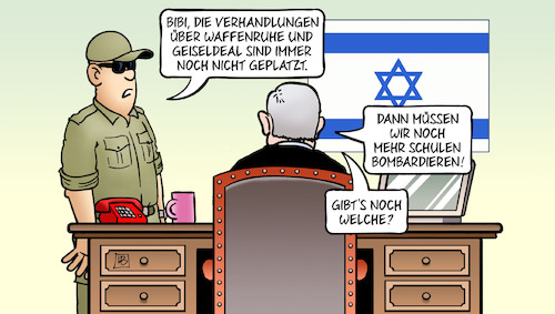 Cartoon: Schulen bombardieren (medium) by Harm Bengen tagged bibi,netanjahu,israel,gaza,palästina,hamas,krieg,verhandlungen,waffenruhe,geiseldeal,schulen,bombardieren,kriegsverbrechen,militär,zivilisten,harm,bengen,cartoon,karikatur,bibi,netanjahu,israel,gaza,palästina,hamas,krieg,verhandlungen,waffenruhe,geiseldeal,schulen,bombardieren,kriegsverbrechen,militär,zivilisten,harm,bengen,cartoon,karikatur