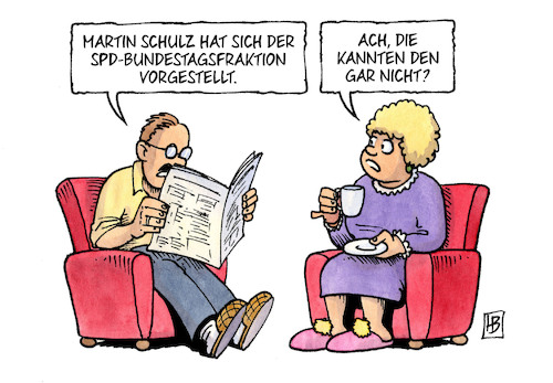 Cartoon: Schulz-Vorstellung (medium) by Harm Bengen tagged bundestagsfraktion,vorstellung,spd,kanzlerkandidat,martin,zeitung,schulz,harm,bengen,cartoon,karikatur,bundestagsfraktion,vorstellung,spd,kanzlerkandidat,martin,zeitung,schulz,harm,bengen,cartoon,karikatur