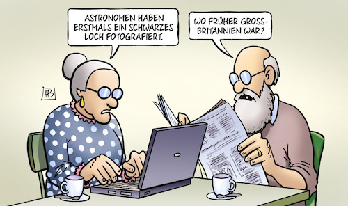 Cartoon: Schwarzes Loch (medium) by Harm Bengen tagged astronomen,schwarzes,loch,fotografiert,grossbritannien,brexit,uk,gb,susemil,computer,laptop,harm,bengen,cartoon,karikatur,astronomen,schwarzes,loch,fotografiert,grossbritannien,brexit,uk,gb,susemil,computer,laptop,harm,bengen,cartoon,karikatur