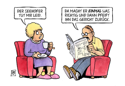 Cartoon: Seehofer und AfD (medium) by Harm Bengen tagged seehofer,bverfg,bundesverfassungsgericht,afd,klage,staatszersetzend,harm,bengen,cartoon,karikatur,seehofer,bverfg,bundesverfassungsgericht,afd,klage,staatszersetzend,harm,bengen,cartoon,karikatur