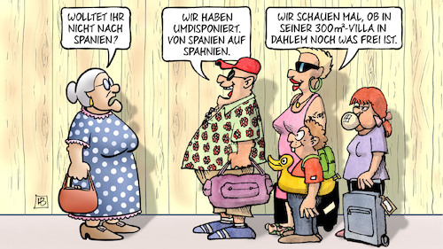 Cartoon: Spahnien (medium) by Harm Bengen tagged spanien,spahn,umdisponiert,spahnien,300qm,villa,dahlem,urlaub,familie,susemil,zaun,corona,reisewarnung,harm,bengen,cartoon,karikatur,spanien,spahn,umdisponiert,spahnien,300qm,villa,dahlem,urlaub,familie,susemil,zaun,corona,reisewarnung,harm,bengen,cartoon,karikatur