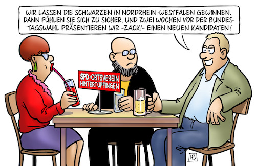 Cartoon: SPD-Taktik (medium) by Harm Bengen tagged spd,taktik,landtagswahlen,bundestagswahl,nordrhein,westfalen,gewinnen,kanzlerkandidaten,schulz,harm,bengen,cartoon,karikatur,spd,taktik,landtagswahlen,bundestagswahl,nordrhein,westfalen,gewinnen,kanzlerkandidaten,schulz,harm,bengen,cartoon,karikatur