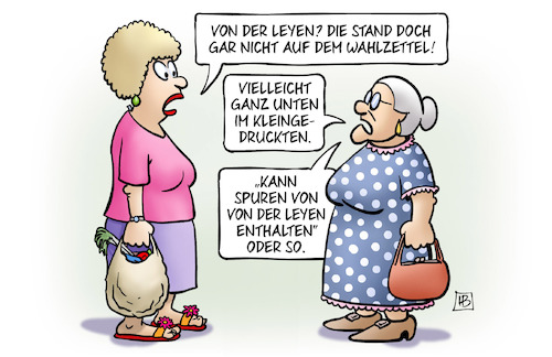 Cartoon: Spuren von Von der Leyen (medium) by Harm Bengen tagged wahlzettel,kleingedruckte,spuren,enthalten,europawahl,posten,geschacher,auswahl,spitzenpersonal,kommissionspraesidentin,von,der,leyen,susemil,jutta,harm,bengen,cartoon,karikatur,wahlzettel,kleingedruckte,spuren,enthalten,europawahl,posten,geschacher,auswahl,spitzenpersonal,kommissionspraesidentin,von,der,leyen,susemil,jutta,harm,bengen,cartoon,karikatur