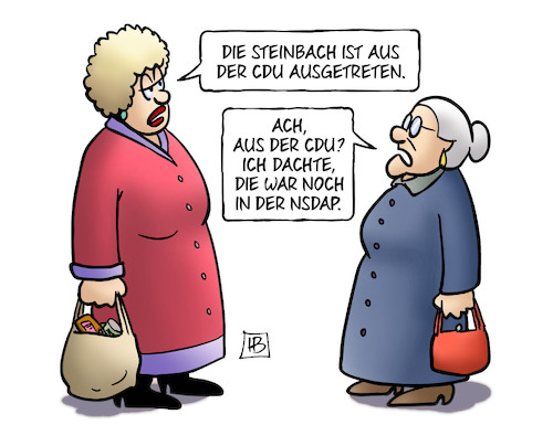 Cartoon: Steinbach-Austritt (medium) by Harm Bengen tagged steinbach,ausgetreten,austritt,cdu,afd,nsdap,susemil,rechts,konservativ,harm,bengen,cartoon,karikatur,steinbach,ausgetreten,austritt,cdu,afd,nsdap,susemil,rechts,konservativ,harm,bengen,cartoon,karikatur