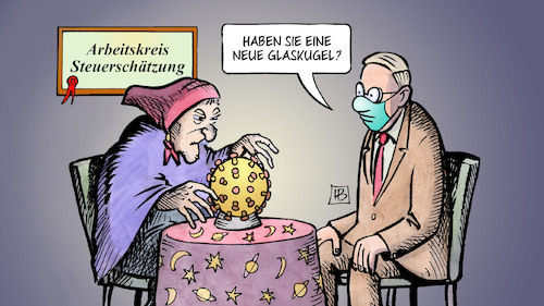 Cartoon: Steuerschätzung und Corona (medium) by Harm Bengen tagged arbeitskreis,steuerschätzung,finanzen,steueraufkommen,krise,wahrsagerin,glaskugel,corona,coronavirus,ansteckung,pandemie,epidemie,krankheit,schaden,harm,bengen,cartoon,karikatur,arbeitskreis,steuerschätzung,finanzen,steueraufkommen,krise,wahrsagerin,glaskugel,corona,coronavirus,ansteckung,pandemie,epidemie,krankheit,schaden,harm,bengen,cartoon,karikatur