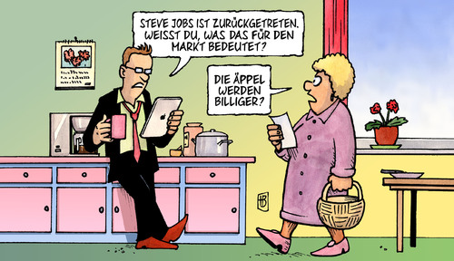 Cartoon: Steve Jobs (medium) by Harm Bengen tagged computerkonzern,steve,jobs,chef,apple,ipod,ipad,iphone,rücktritt,aktien,markt,apfel,äpfel,apple,chef,steve jobs,cook,rücktritt,itunes,iphone,ipad,macintosh,technik,computer,steve,jobs,aktien,ipod,computerkonzern