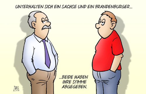 Cartoon: Stimmabgabe (medium) by Harm Bengen tagged stimmabgabe,sachsen,brandenburger,stimme,abgegeben,landtagswahlen,harm,bengen,cartoon,karikatur,stimmabgabe,sachsen,brandenburger,stimme,abgegeben,landtagswahlen,harm,bengen,cartoon,karikatur