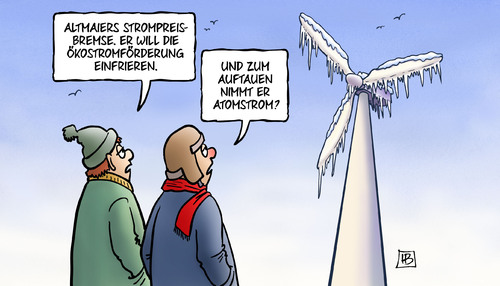 Cartoon: Strompreisbremse (medium) by Harm Bengen tagged altmaier,umweltminister,strompreisbremse,ökostromförderung,alternative,energien,windenergie,solarenergie,einfrieren,auftauen,abtauen,eis,eiszapfen,winter,strom,energiewende,atomstrom,harm,bengen,cartoon,karikatur,altmaier,umweltminister,strompreisbremse,ökostromförderung,alternative,energien,windenergie,solarenergie,einfrieren,auftauen,abtauen,eis,eiszapfen,winter,strom,energiewende,atomstrom,harm,bengen,cartoon,karikatur