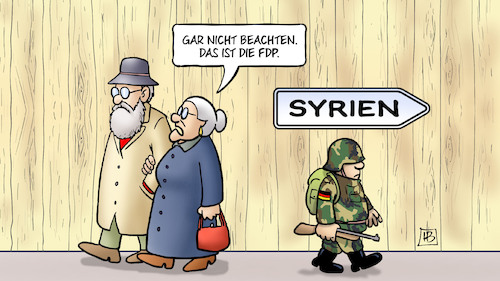 Cartoon: Syrien und FDP (medium) by Harm Bengen tagged syrien,fdp,krieg,bundeswehr,soldaten,auslandseinsatz,trump,lambsdorff,merkel,susemil,zaun,harm,bengen,cartoon,karikatur,syrien,fdp,krieg,bundeswehr,soldaten,auslandseinsatz,trump,lambsdorff,merkel,susemil,zaun,harm,bengen,cartoon,karikatur
