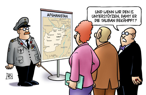 Cartoon: Taliban und IS (medium) by Harm Bengen tagged is,unterstützen,taliban,bekämpfen,afghanistan,islamischer,staat,krieg,planung,strategie,militär,abzug,harm,bengen,cartoon,karikatur,is,unterstützen,taliban,bekämpfen,afghanistan,islamischer,staat,krieg,planung,strategie,militär,abzug,harm,bengen,cartoon,karikatur