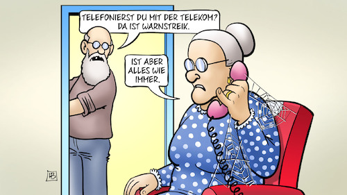 Cartoon: Telekom-Warnstreik (medium) by Harm Bengen tagged telefonieren,telekom,warnstreik,spinnweben,spinnennetz,susemil,harm,bengen,cartoon,karikatur,telefonieren,telekom,warnstreik,spinnweben,spinnennetz,susemil,harm,bengen,cartoon,karikatur