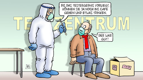 Cartoon: Test-Warten (medium) by Harm Bengen tagged test,warten,testergebnis,testzentrum,cafe,trinken,witz,corona,harm,bengen,cartoon,karikatur,test,warten,testergebnis,testzentrum,cafe,trinken,witz,corona,harm,bengen,cartoon,karikatur