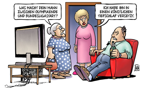 Cartoon: Tiefschlaf (medium) by Harm Bengen tagged mann,frau,olympiaende,bundesligastart,fussball,tv,sport,susemil,künstlicher,tiefschlaf,harm,bengen,cartoon,karikatur,mann,frau,olympiaende,bundesligastart,fussball,tv,sport,susemil,künstlicher,tiefschlaf,harm,bengen,cartoon,karikatur