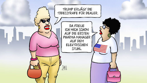 Cartoon: Todesstrafe für Dealer (medium) by Harm Bengen tagged trump,usa,todesstrafe,dealer,drogen,opioid,krise,pharmaindustrie,manager,elektrischer,stuhl,harm,bengen,cartoon,karikatur,trump,usa,todesstrafe,dealer,drogen,opioid,krise,pharmaindustrie,manager,elektrischer,stuhl,harm,bengen,cartoon,karikatur