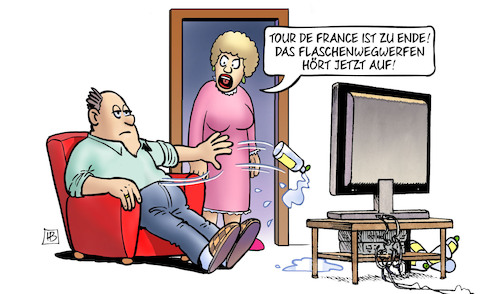 Cartoon: Tour zu Ende (medium) by Harm Bengen tagged tour,de,france,ende,flaschenwegwerfen,tv,sport,harm,bengen,cartoon,karikatur,tour,de,france,ende,flaschenwegwerfen,tv,sport,harm,bengen,cartoon,karikatur