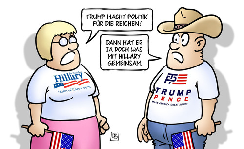 Cartoon: Trump-Clinton und Reiche (medium) by Harm Bengen tagged trump,politik,reiche,hillary,clinton,usa,präsidentschaftswahlen,harm,bengen,cartoon,karikatur,trump,politik,reiche,hillary,clinton,usa,präsidentschaftswahlen,harm,bengen,cartoon,karikatur