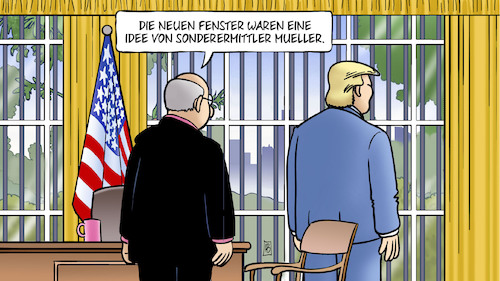 Cartoon: Trump-Manafort (medium) by Harm Bengen tagged fenster,idee,sonderermittler,mueller,trump,manafort,usa,russland,wahlkampf,knast,gefängnis,hausarrest,harm,bengen,cartoon,karikatur,fenster,idee,sonderermittler,mueller,trump,manafort,usa,russland,wahlkampf,knast,gefängnis,hausarrest,harm,bengen,cartoon,karikatur