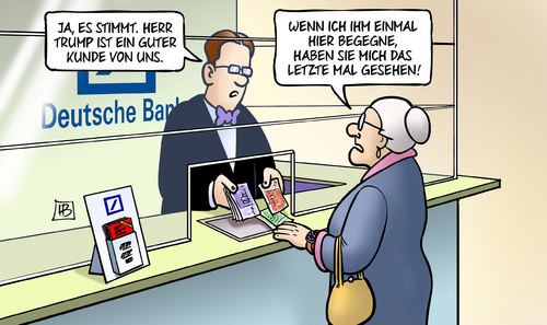 Cartoon: Trump und Dt. Bank (medium) by Harm Bengen tagged deutsche,bank,kunde,kredit,schulden,susemil,donald,trump,präsident,wahl,usa,harm,bengen,cartoon,karikatur,deutsche,bank,kunde,kredit,schulden,susemil,donald,trump,präsident,wahl,usa,harm,bengen,cartoon,karikatur