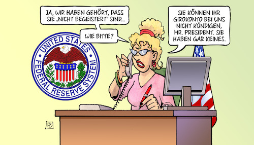 Cartoon: Trump und FED (medium) by Harm Bengen tagged trump,usa,präsident,notenbank,zinsen,girokonto,president,fed,harm,bengen,cartoon,karikatur,trump,usa,präsident,notenbank,zinsen,girokonto,president,fed,harm,bengen,cartoon,karikatur