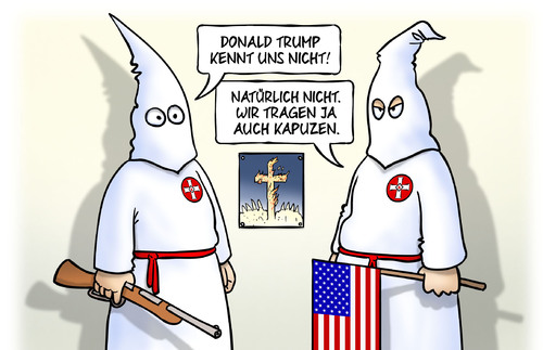 Cartoon: Trump und KKK (medium) by Harm Bengen tagged donald,trump,vorwahlen,usa,republikaner,kukluxklan,rassismus,faschisten,kapuzen,harm,bengen,cartoon,karikatur,donald,trump,vorwahlen,usa,republikaner,kukluxklan,rassismus,faschisten,kapuzen,harm,bengen,cartoon,karikatur