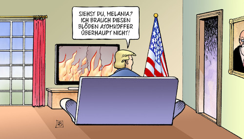 Cartoon: Trump und Nah-Ost (medium) by Harm Bengen tagged trump,usa,präsident,nahost,krieg,feuer,jerusalem,intifada,melania,atomkoffer,harm,bengen,cartoon,karikatur,trump,usa,präsident,nahost,krieg,feuer,jerusalem,intifada,melania,atomkoffer,harm,bengen,cartoon,karikatur