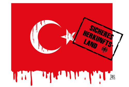 Cartoon: Türkei sicher (medium) by Harm Bengen tagged sicheres,herkunftsland,asyl,flüchtlinge,türkei,anschlag,mord,terror,kurden,akp,hdp,pkk,harm,bengen,cartoon,karikatur,sicheres,herkunftsland,asyl,flüchtlinge,türkei,anschlag,mord,terror,kurden,akp,hdp,pkk,harm,bengen,cartoon,karikatur