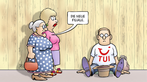 Cartoon: TUI-Minus (medium) by Harm Bengen tagged tui,minus,filiale,susemil,jutta,bettler,betteln,verlust,tourismusindustrie,urlaub,reisen,corona,zaun,harm,bengen,cartoon,karikatur,tui,minus,filiale,susemil,jutta,bettler,betteln,verlust,tourismusindustrie,urlaub,reisen,corona,zaun,harm,bengen,cartoon,karikatur