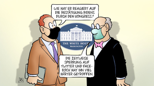 Cartoon: Twitter-Sperre (medium) by Harm Bengen tagged bestätigung,kongress,sperrung,twitter,facebook,weisses,haus,trump,wahlergebnis,wahlsieg,biden,ausschreitungen,aufstand,besetzung,capitol,kapitol,washington,harm,bengen,cartoon,karikatur,bestätigung,kongress,sperrung,twitter,facebook,weisses,haus,trump,wahlergebnis,wahlsieg,biden,ausschreitungen,aufstand,besetzung,capitol,kapitol,washington,harm,bengen,cartoon,karikatur