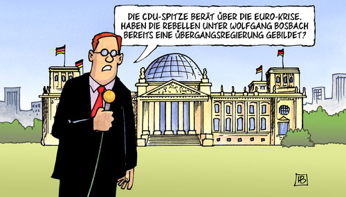 Cartoon: Übergangsregierung (medium) by Harm Bengen tagged rezession,aufschwung,wirtschaft,angst,konjunktur,börse,kurse,aktien,dax,cdu,fraktion,präsidium,merkel,bosbach,fuchs,rebellen,übergangsregierung,rezession,aufschwung,wirtschaft,angst,konjunktur,börse,kurse,aktien,dax,cdu,fraktion,präsidium,rebellen,übergangsregierung,fuchs,bosbach,merkel