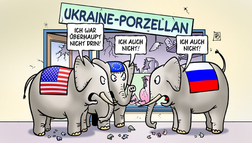 Cartoon: Ukraine-Porzellan (medium) by Harm Bengen tagged porzellanladen,porzellan,laden,elefanten,teilung,referendum,sanktionen,armee,soldaten,umsturz,maidan,ukraine,eu,russland,putin,europa,usa,aufstand,putsch,revolte,kiew,harm,bengen,cartoon,karikatur,porzellanladen,porzellan,laden,elefanten,teilung,referendum,sanktionen,armee,soldaten,umsturz,maidan,ukraine,eu,russland,putin,europa,usa,aufstand,putsch,revolte,kiew,harm,bengen,cartoon,karikatur