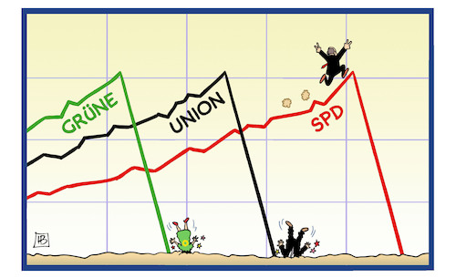 Cartoon: Umfragen-Absturz (medium) by Harm Bengen tagged grüne,union,cdu,csu,spd,baerbock,laschet,schulz,umfragen,absturz,sonntagsfrage,bundestagswahl,harm,bengen,cartoon,karikatur,grüne,union,cdu,csu,spd,baerbock,laschet,schulz,umfragen,absturz,sonntagsfrage,bundestagswahl,harm,bengen,cartoon,karikatur