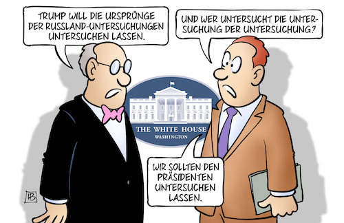 Cartoon: Untersuchungen (medium) by Harm Bengen tagged trump,ursprünge,russland,untersuchungen,ermittlungen,usa,weisses,haus,präsident,geisteszustand,harm,bengen,cartoon,karikatur,trump,ursprünge,russland,untersuchungen,ermittlungen,usa,weisses,haus,präsident,geisteszustand,harm,bengen,cartoon,karikatur