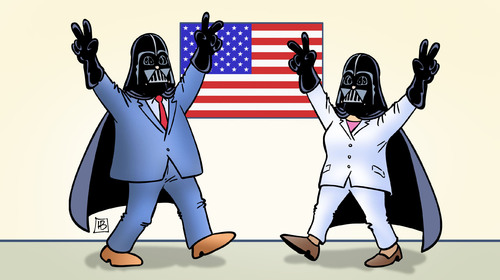 Cartoon: USA Election 2016 (medium) by Harm Bengen tagged harm,präsidentschaftswahl,usa,begnadigung,server,privater,email,clinton,steuerhinterziehung,belästigung,sexuelle,trump,fbi,starwars,vader,darth,karikatur,cartoon,bengen,darth,vader,starwars,fbi,trump,sexuelle,belästigung,steuerhinterziehung,clinton,email,privater,server,begnadigung,usa,präsidentschaftswahl,harm,bengen,cartoon,karikatur